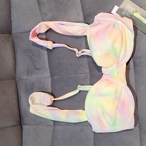 WILD FABLE WOMEN'S TIE DYE PINK AND YELLOW BIKINI TOP. XXS/ NWT
